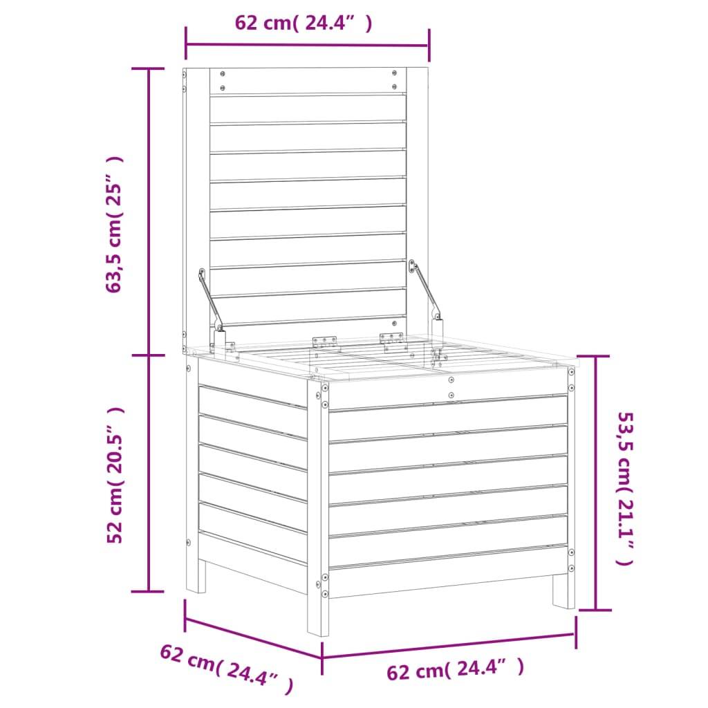 vidaXL Gartenhocker 62x63,5x53,5 cm Massivholz Kiefer