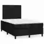 vidaXL Boxspringbett mit Matratze & LED Schwarz 120x190 cm Stoff vidaXL Boxspringbett mit Matratze & LED Schwarz 120x190 cm Stoff