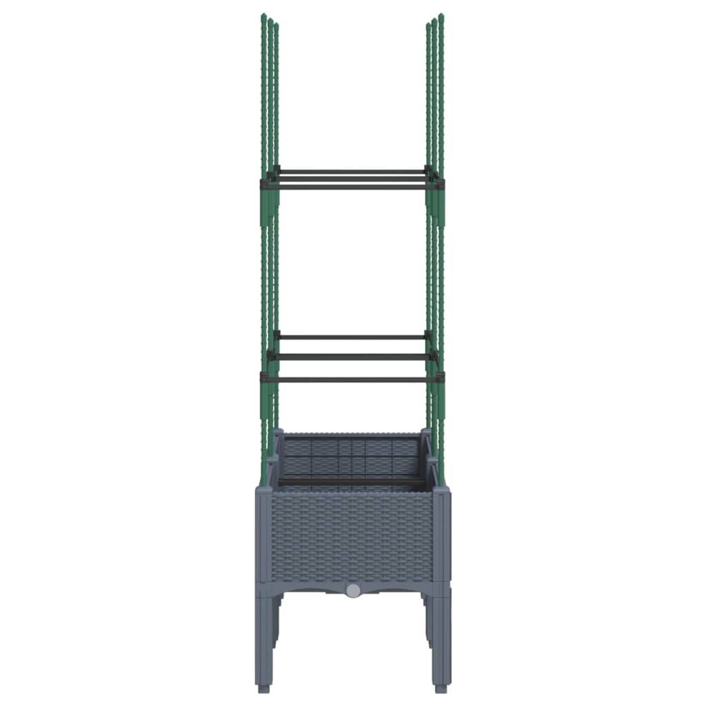 vidaXL Pflanzkübel mit Rankgitter Blaugrau 80x40x142,5 cm PP