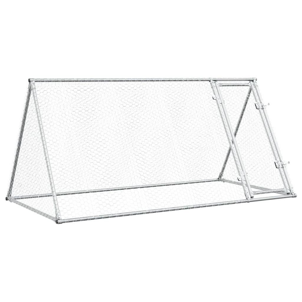 vidaXL Hühnerkäfig Silbern 200x105x91 cm Verzinkter Stahl