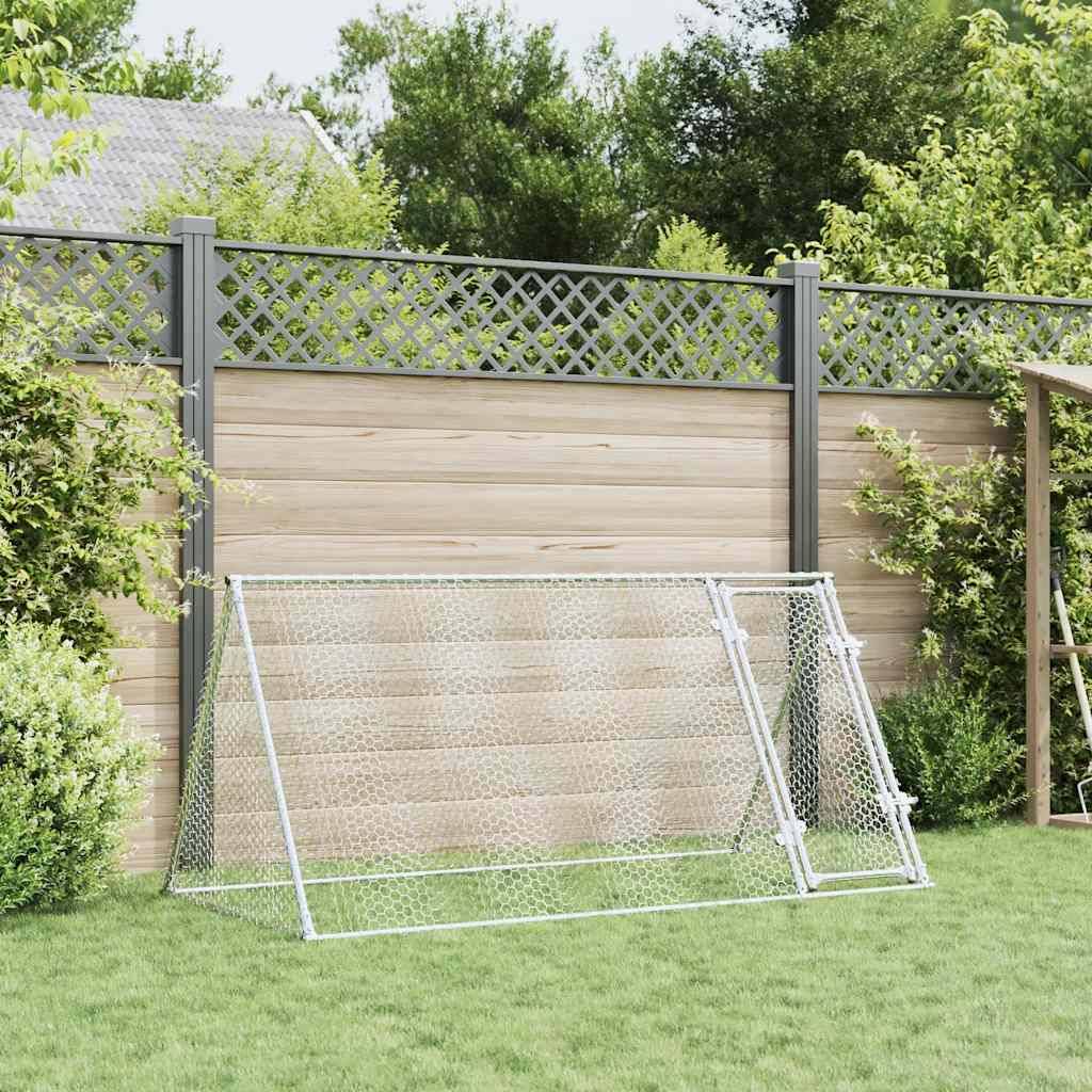 vidaXL Hühnerkäfig Silbern 200x105x91 cm Verzinkter Stahl
