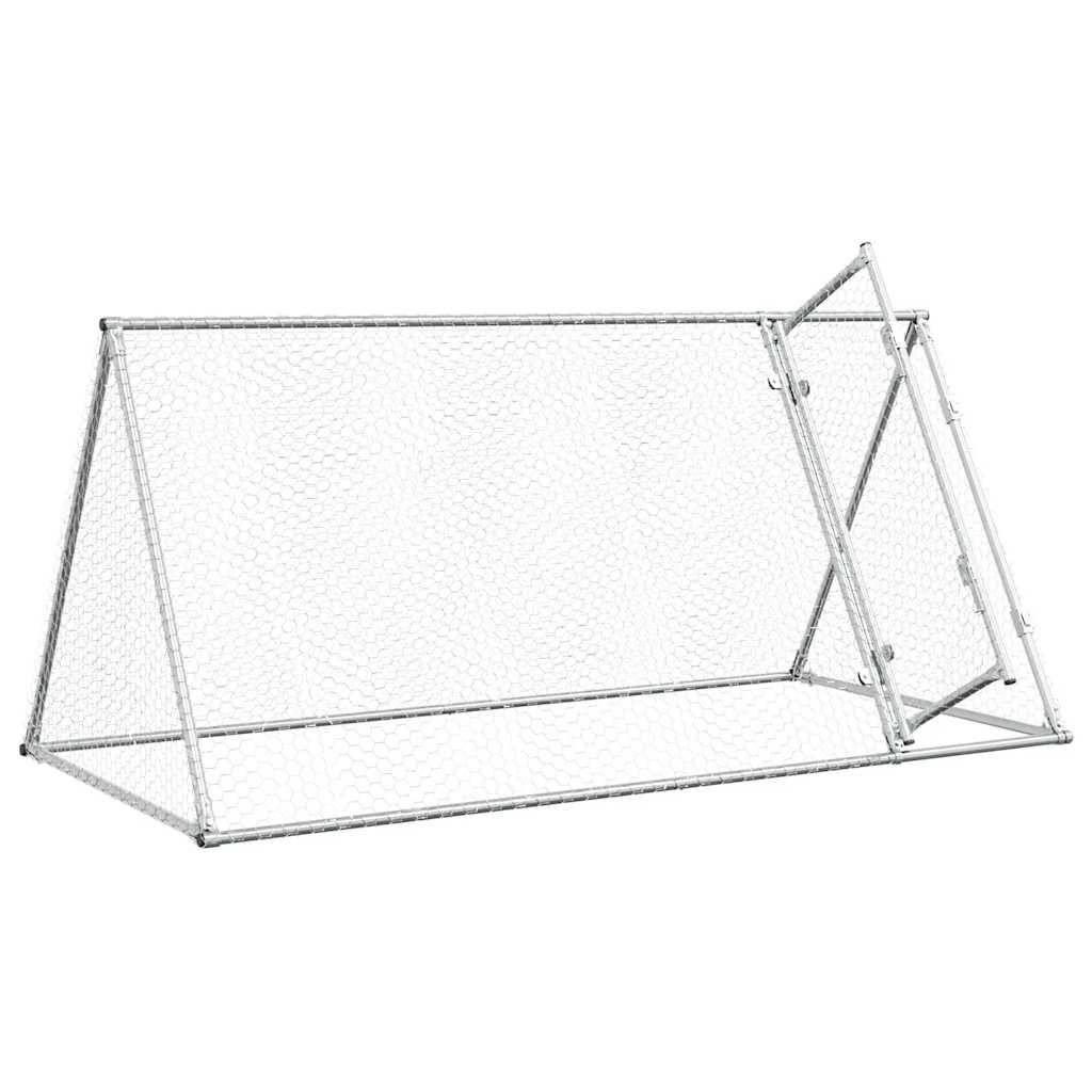 vidaXL Hühnerkäfig Silbern 200x105x91 cm Verzinkter Stahl