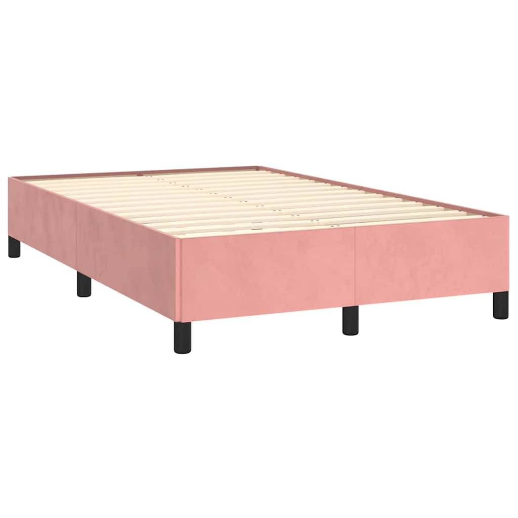 vidaXL Boxspringbett mit Matratze Rosa 120x190 cm Samt