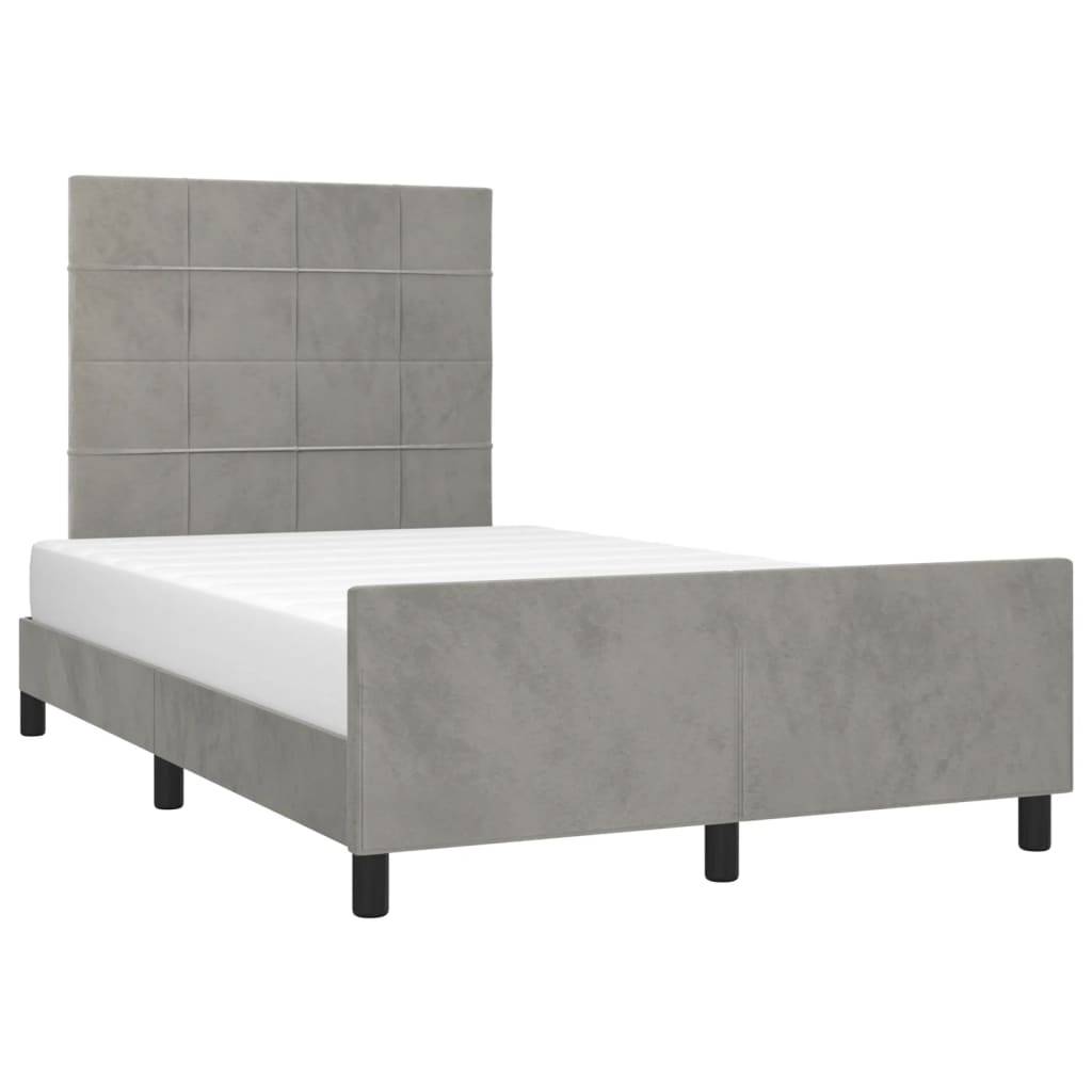 vidaXL Bettgestell ohne Matratze Hellgrau 120x190 cm Samt