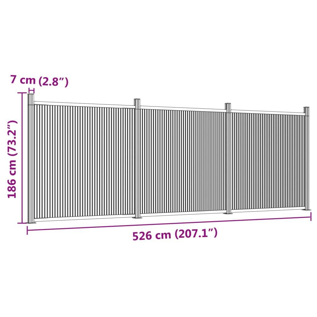 vidaXL Zaunelement Braun 526x186 cm WPC