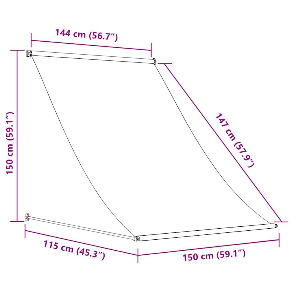 vidaXL Einziehbare Markise 150×150 cm Anthrazit