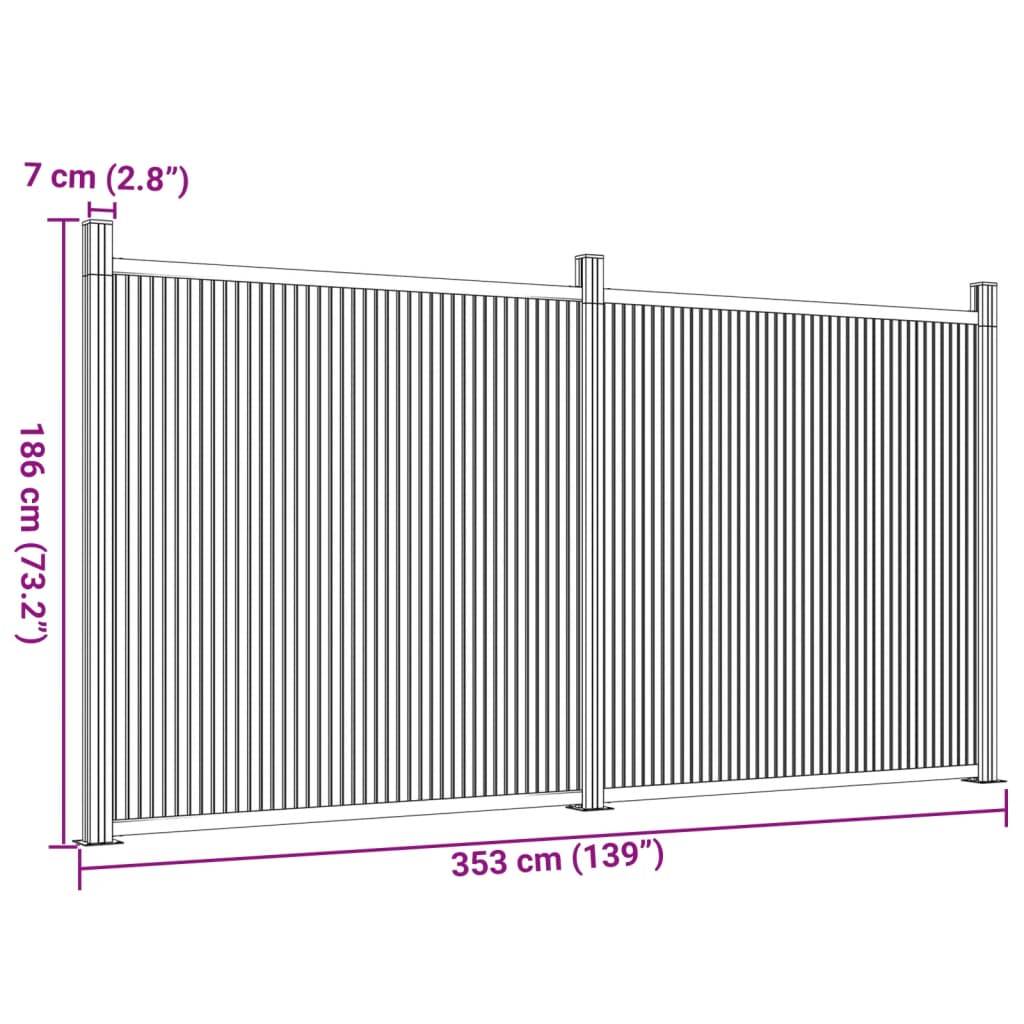 vidaXL Zaunelement Braun 353x186 cm WPC