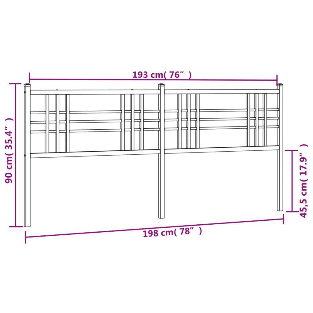 vidaXL Kopfteil Metall Weiß 193 cm
