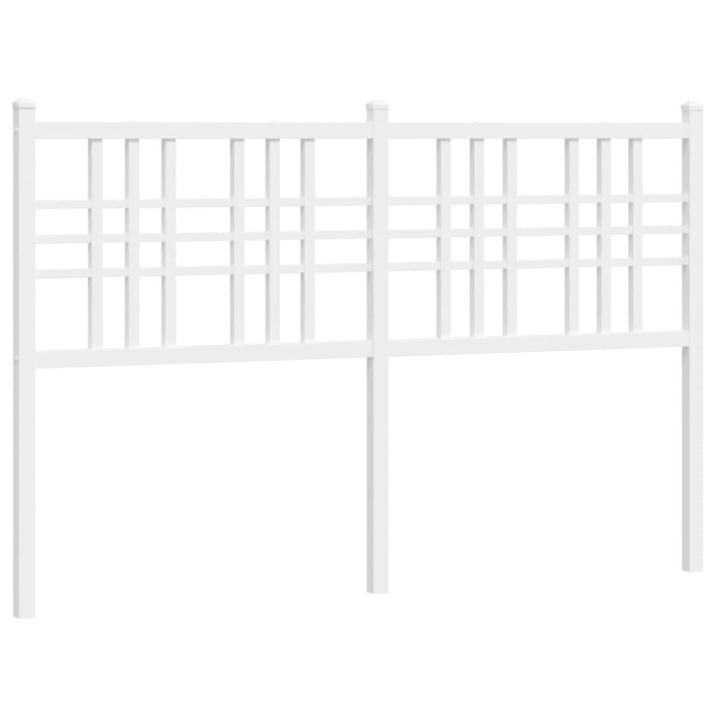 vidaXL Kopfteil Metall Weiß 120 cm
