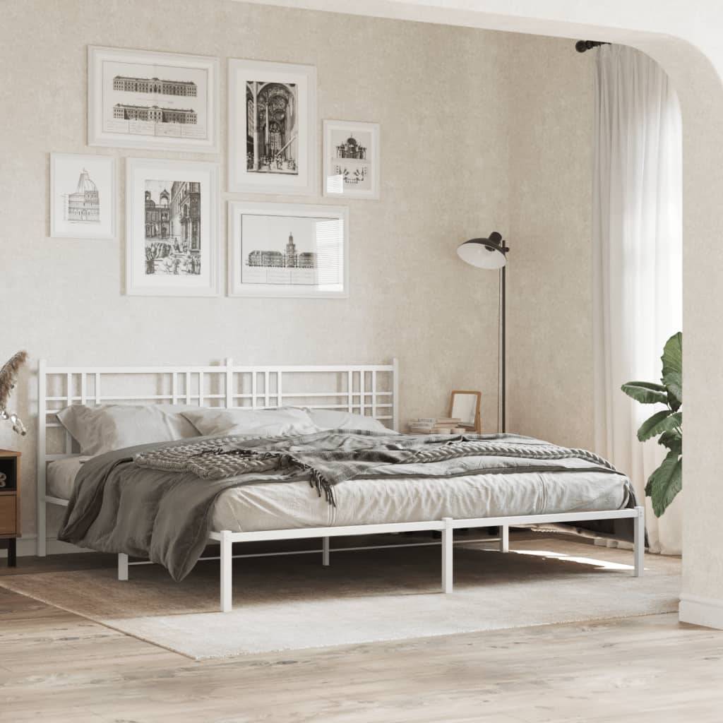 vidaXL Kopfteil Metall Weiß 193 cm