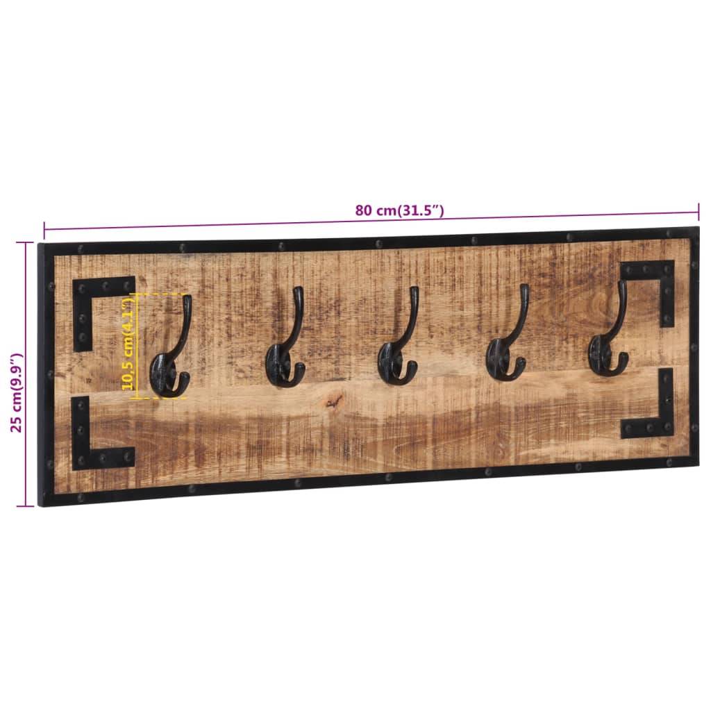 vidaXL Garderoben 2 Stk. 80x8x25 cm Raues Massivholz Mango