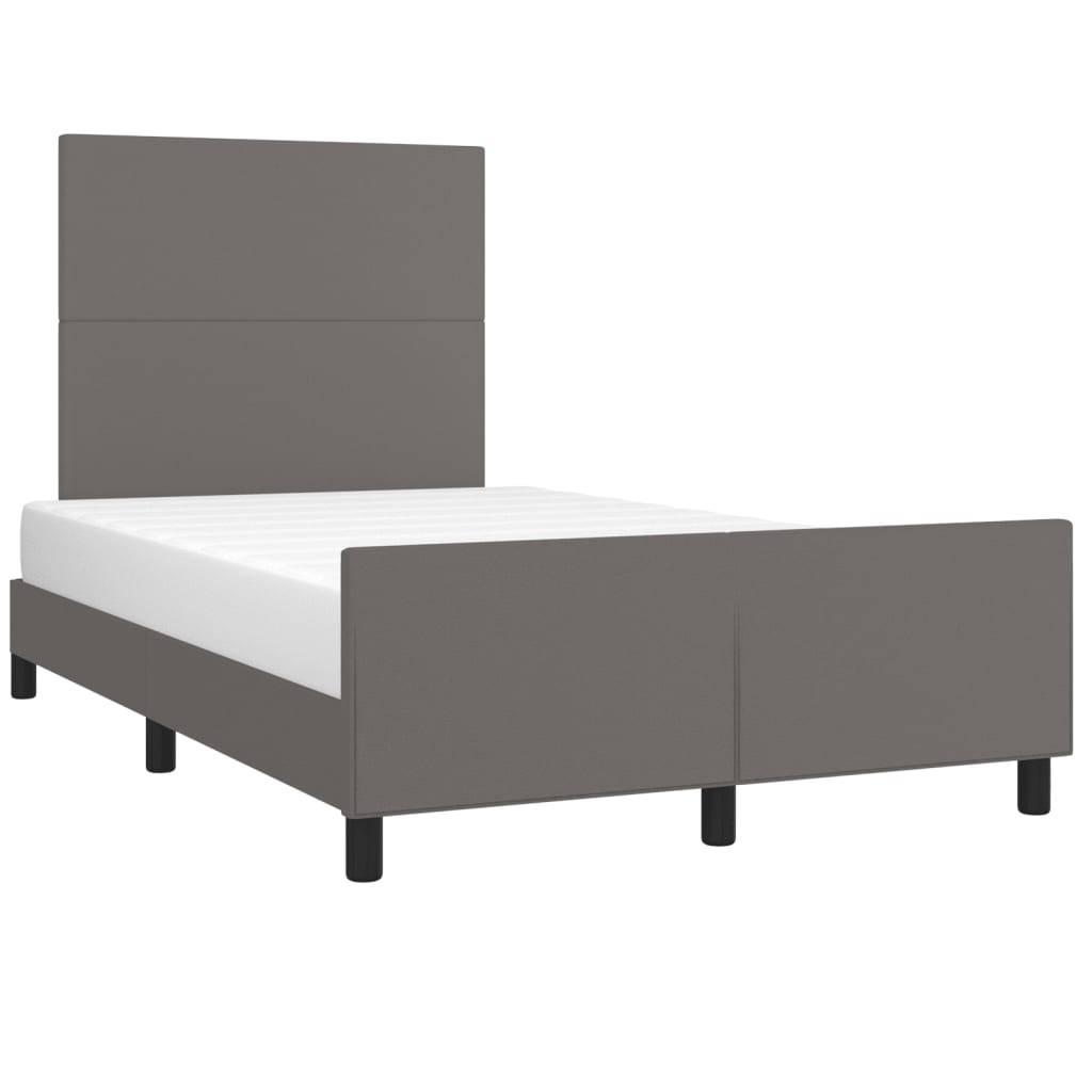 vidaXL Bettgestell ohne Matratze Grau 120x190 cm Kunstleder