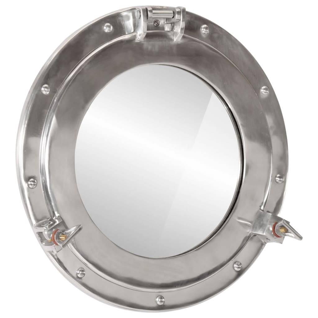 vidaXL Bullaugen-Spiegel Wandmontage Ø38 cm Aluminium und Glas