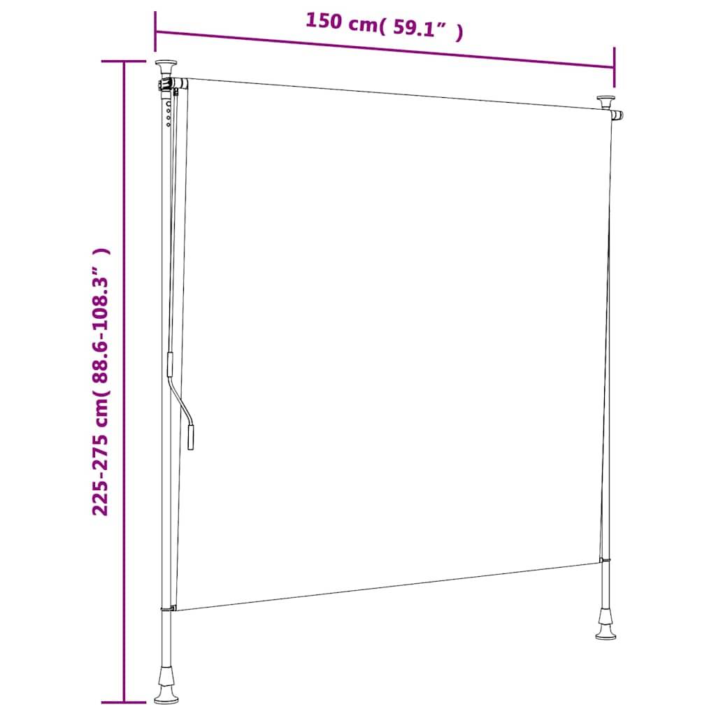 vidaXL Außenrollo Orange und Weiß 150x270 cm Stoff und Stahl