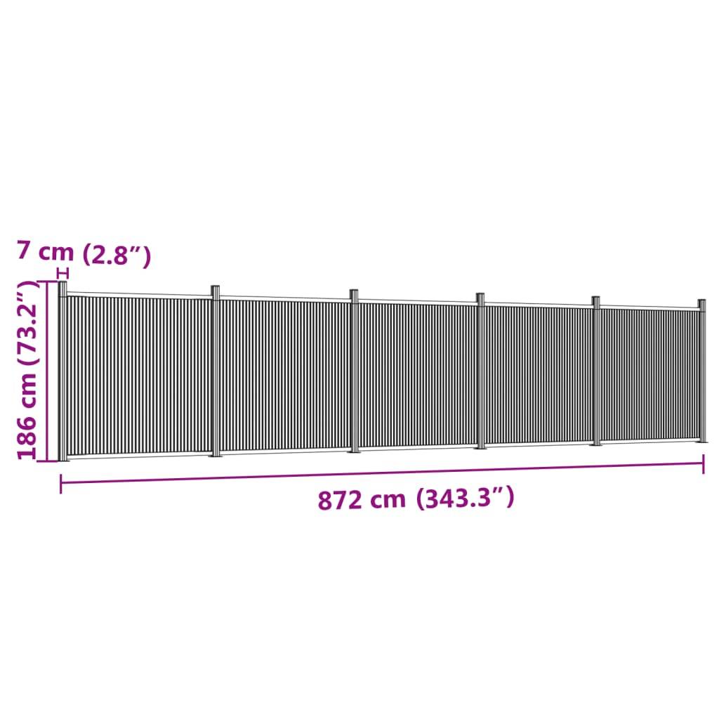 vidaXL Zaunelement Braun 872x186 cm WPC
