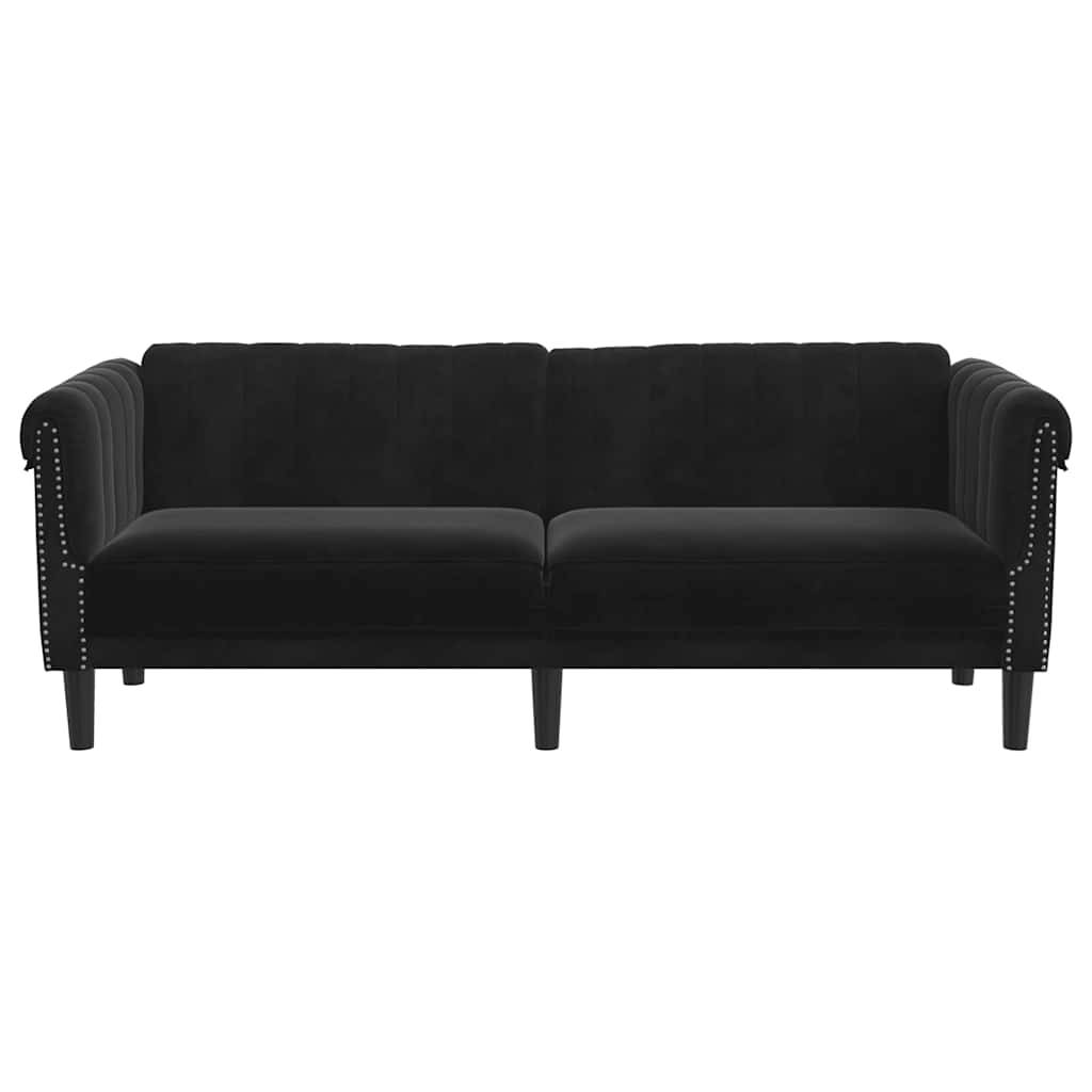 vidaXL Sofa 3-Sitzer Schwarz Samt