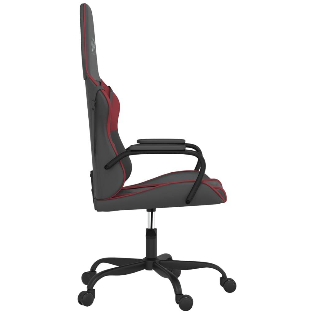 vidaXL Gaming-Stuhl Schwarz und Weinrot Kunstleder