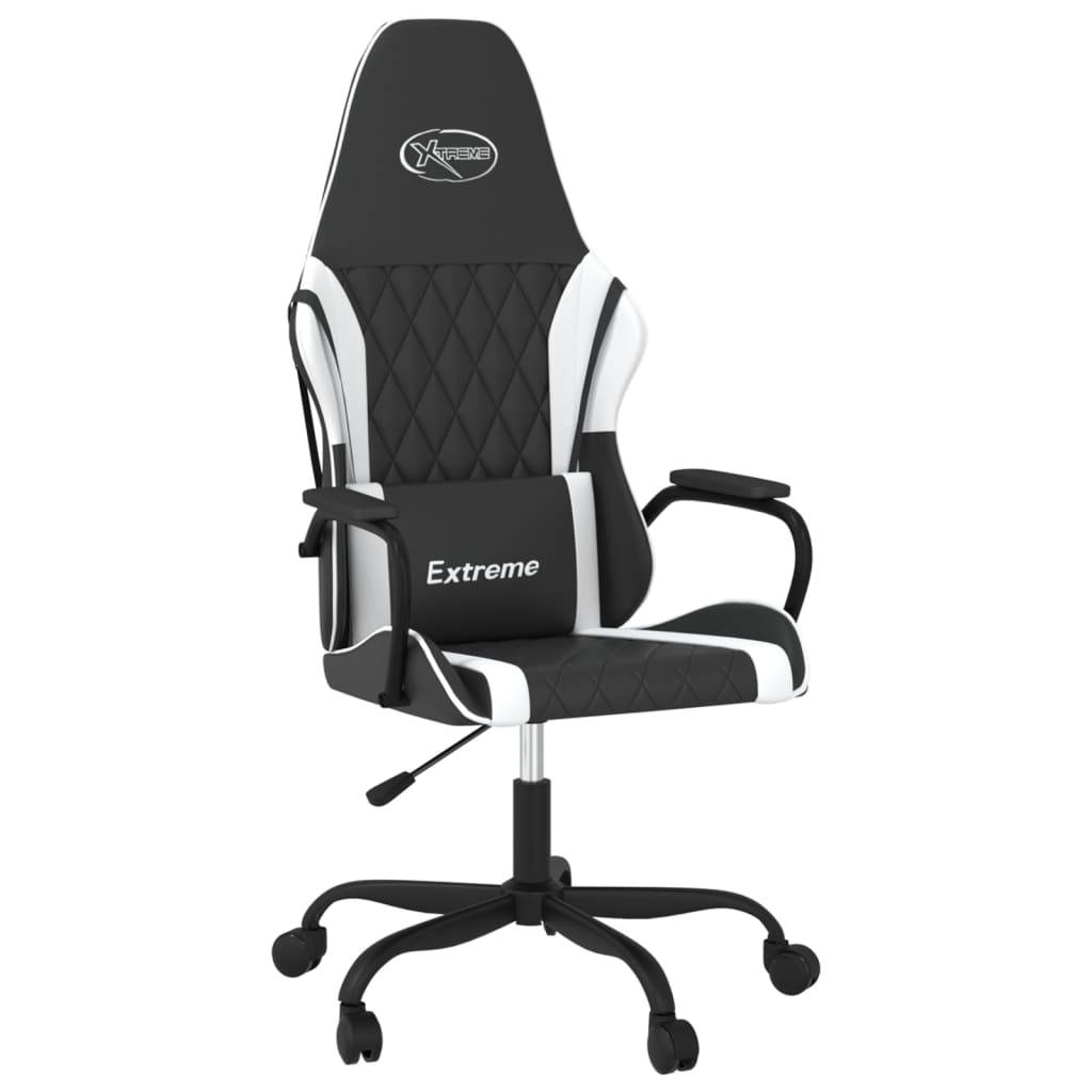 vidaXL Gaming-Stuhl Schwarz und Weiß Kunstleder