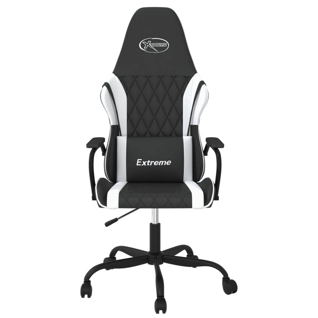 vidaXL Gaming-Stuhl Schwarz und Weiß Kunstleder