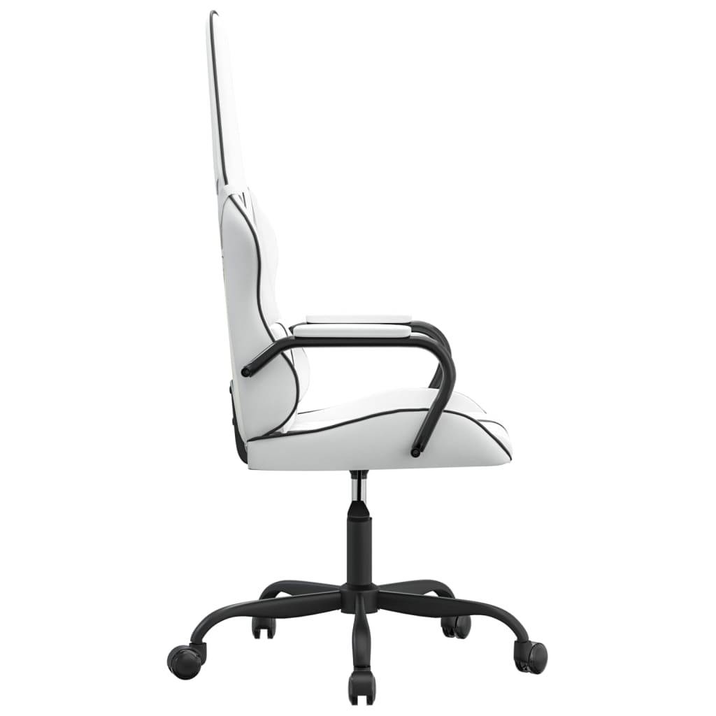 vidaXL Gaming-Stuhl Weiß und Schwarz Kunstleder