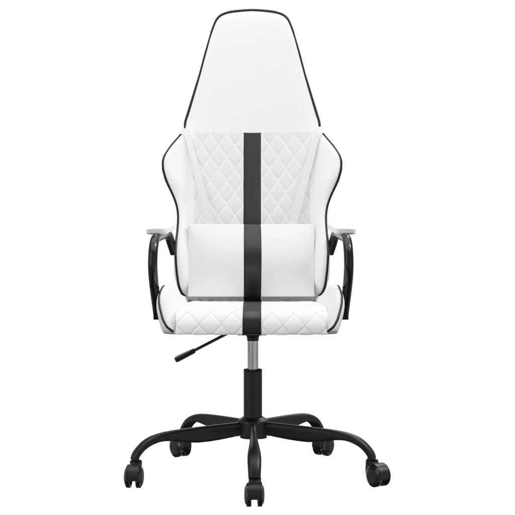 vidaXL Gaming-Stuhl Weiß und Schwarz Kunstleder