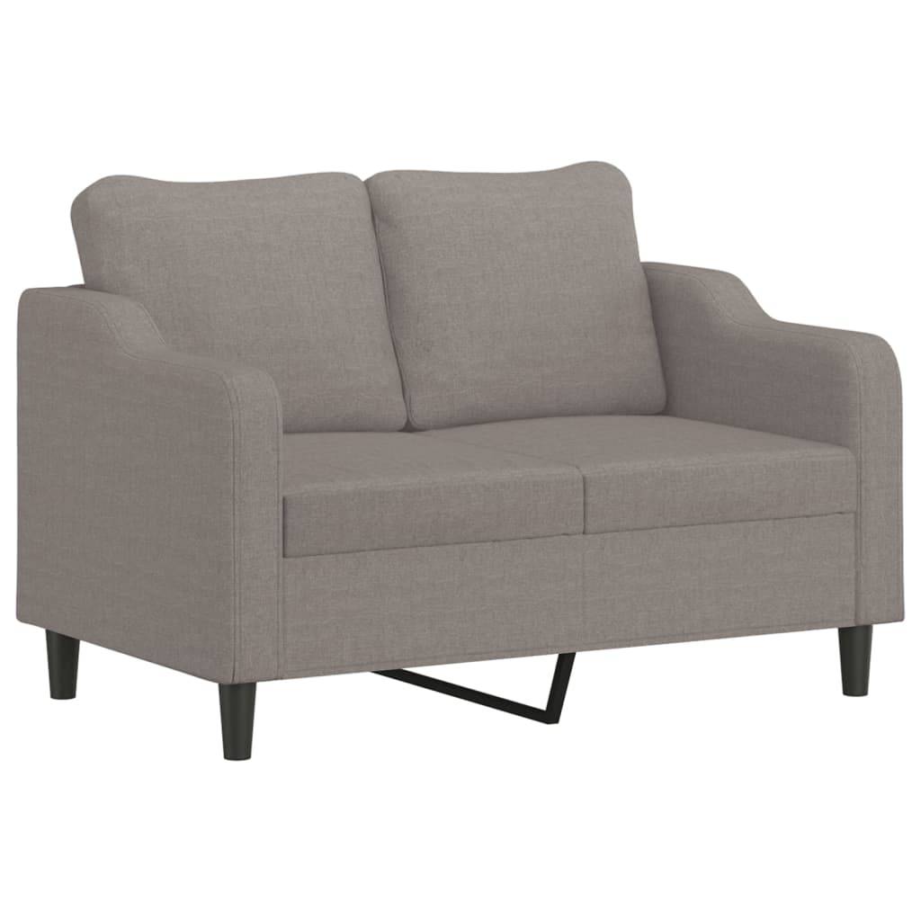 vidaXL 2-Sitzer-Sofa mit Zierkissen Taupe 120 cm Stoff