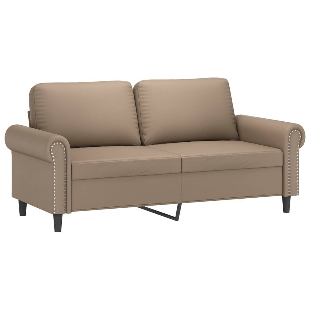 vidaXL 2-Sitzer-Sofa mit Zierkissen Cappuccino-Braun 140 cm Kunstleder