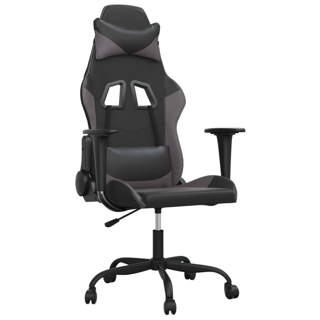 vidaXL Gaming-Stuhl Schwarz und Grau Kunstleder