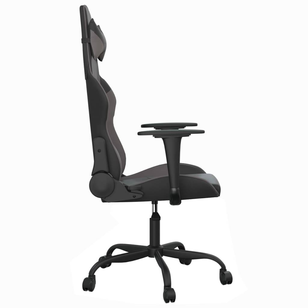 vidaXL Gaming-Stuhl Schwarz und Grau Kunstleder