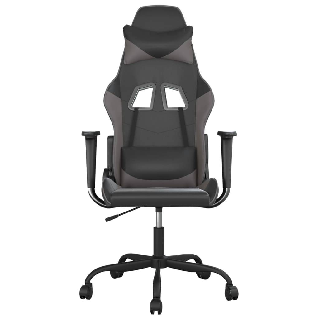 vidaXL Gaming-Stuhl Schwarz und Grau Kunstleder