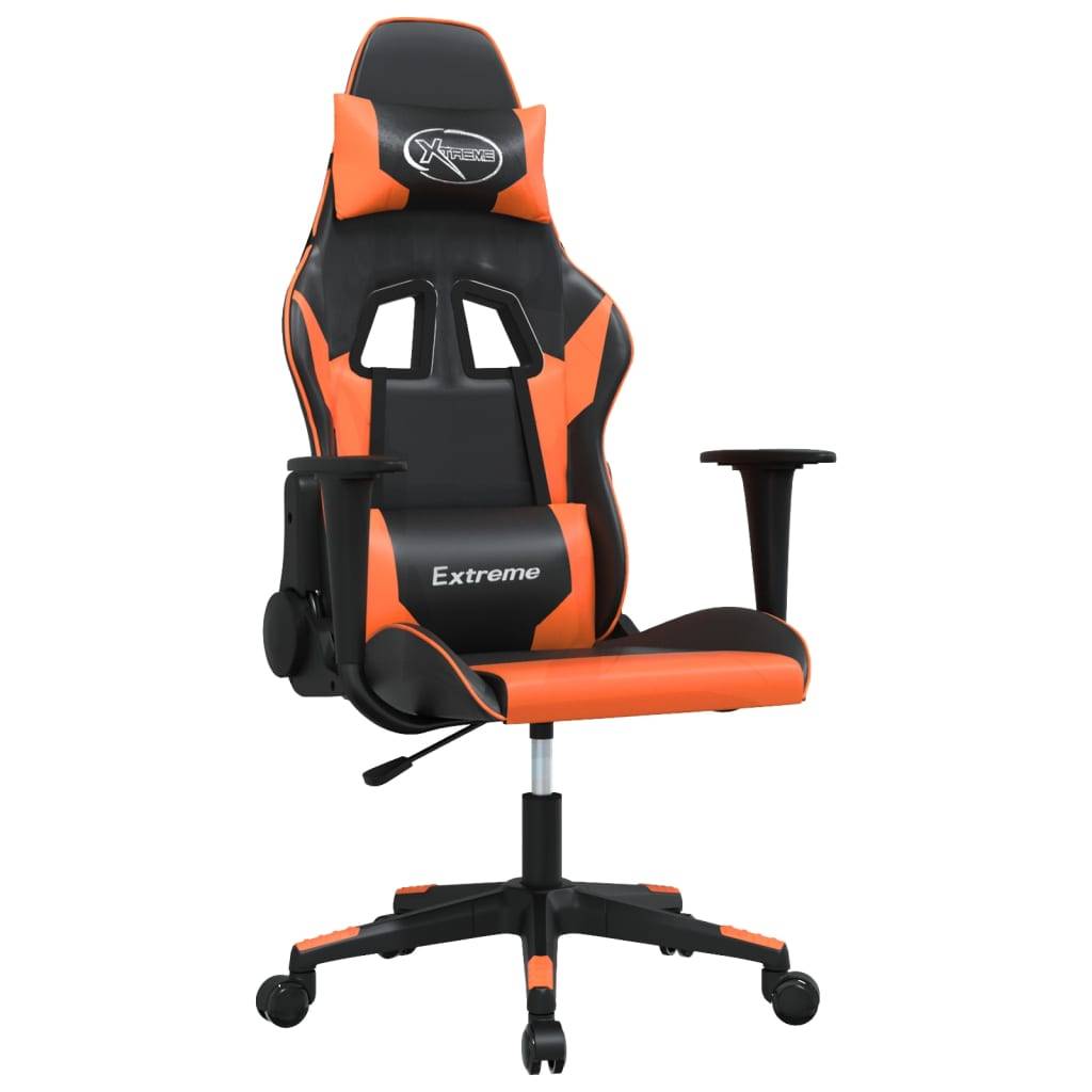 vidaXL Gaming-Stuhl mit Massagefunktion Schwarz und Orange Kunstleder