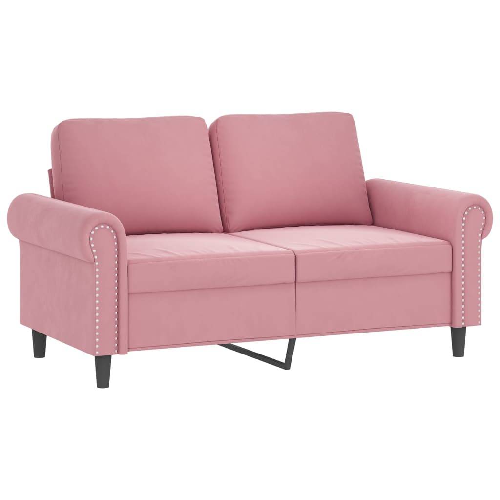 vidaXL 3-tlg. Sofagarnitur mit Kissen Rosa Samt