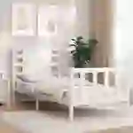 vidaXL Massivholzbett ohne Matratze Weiß Kiefernholz vidaXL Massivholzbett ohne Matratze Weiß Kiefernholz