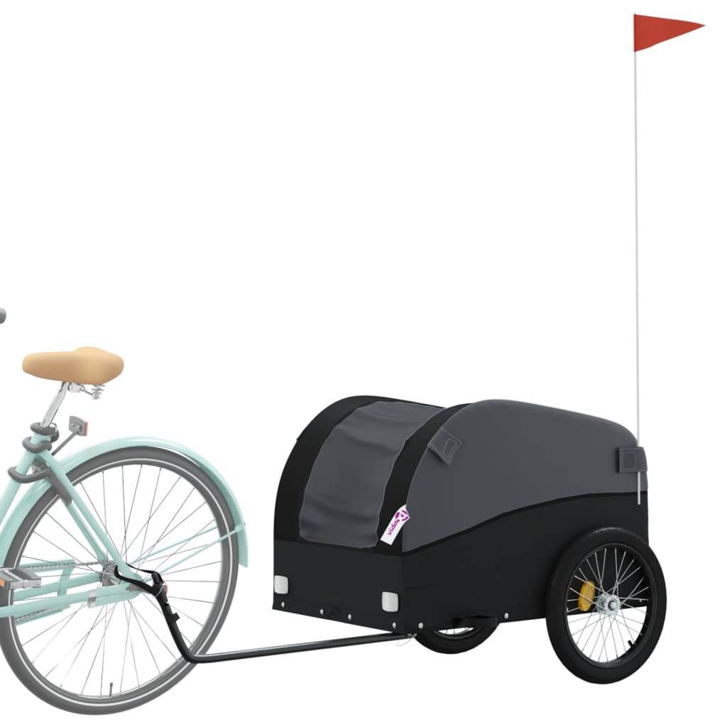 vidaXL Fahrradanhänger Schwarz 45 kg Eisen