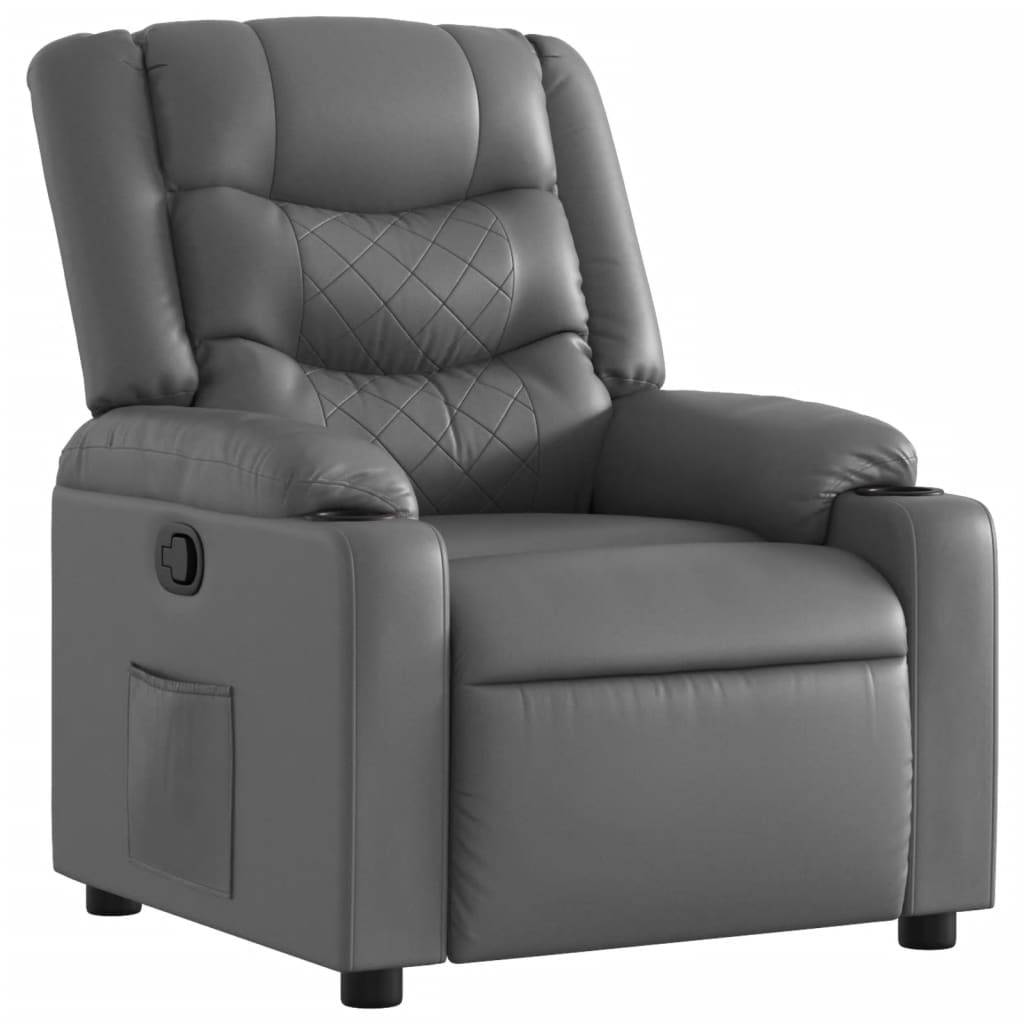vidaXL Relaxsessel Grau Kunstleder