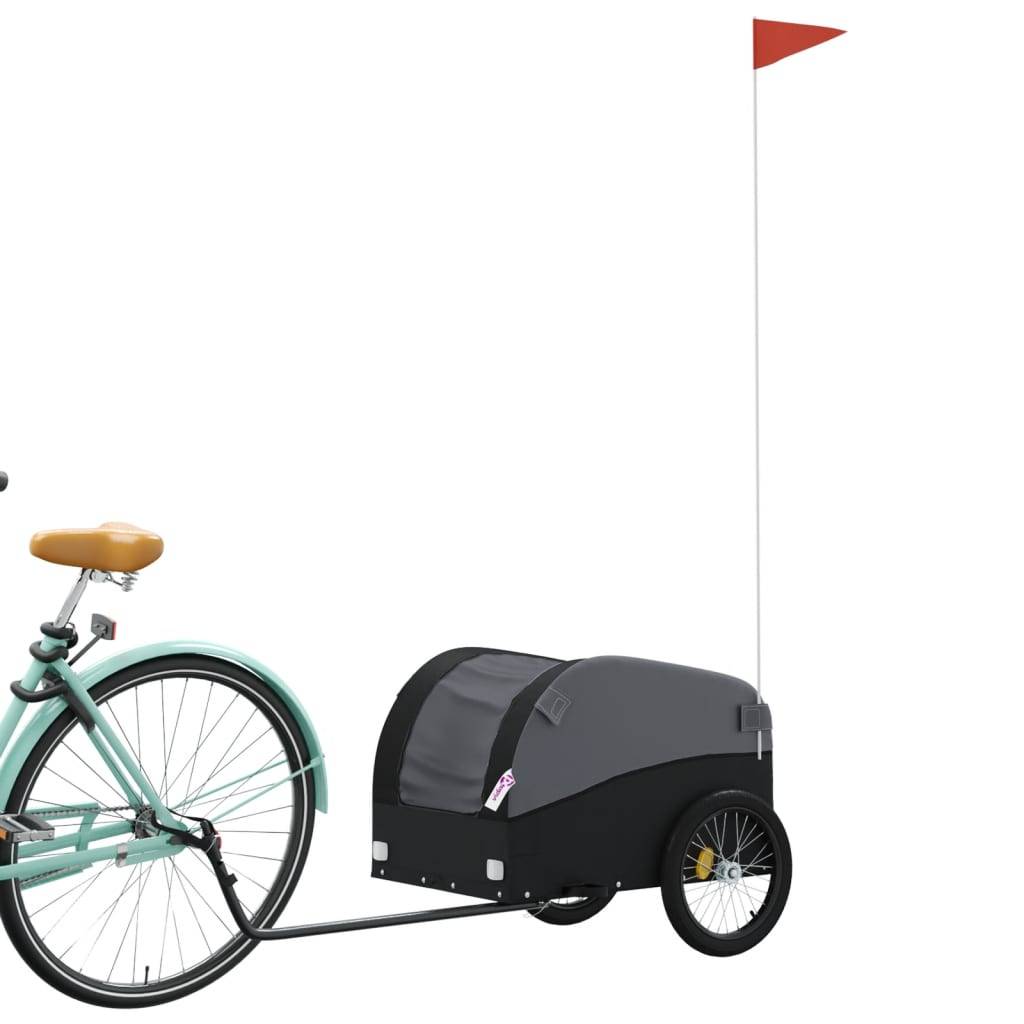 vidaXL Fahrradanhänger Schwarz 30 kg Eisen