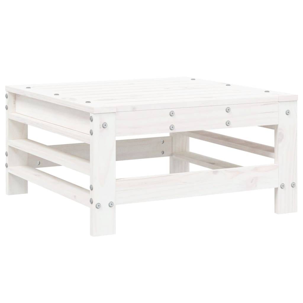 vidaXL Gartenhocker Weiß Massivholz Kiefer