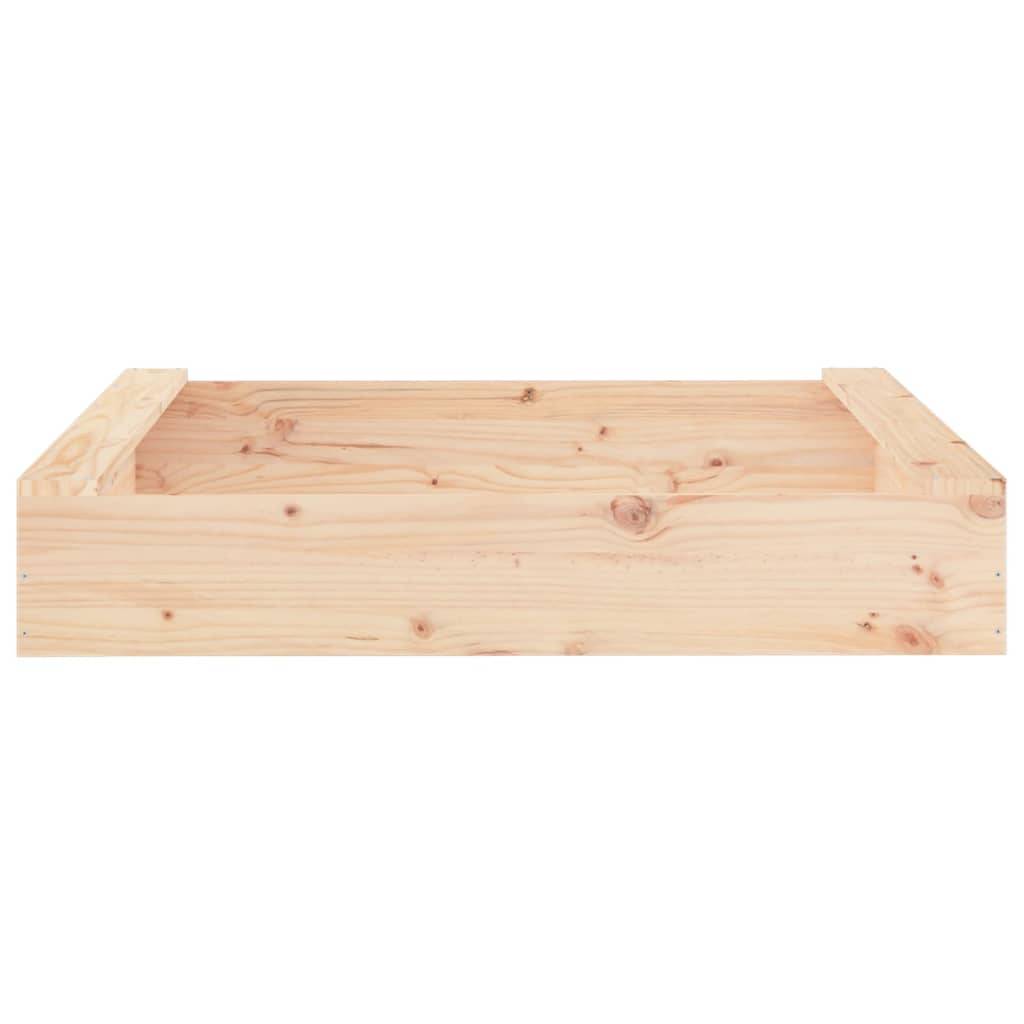 vidaXL Sandkasten mit Sitzen Quadratisch Massivholz Kiefer