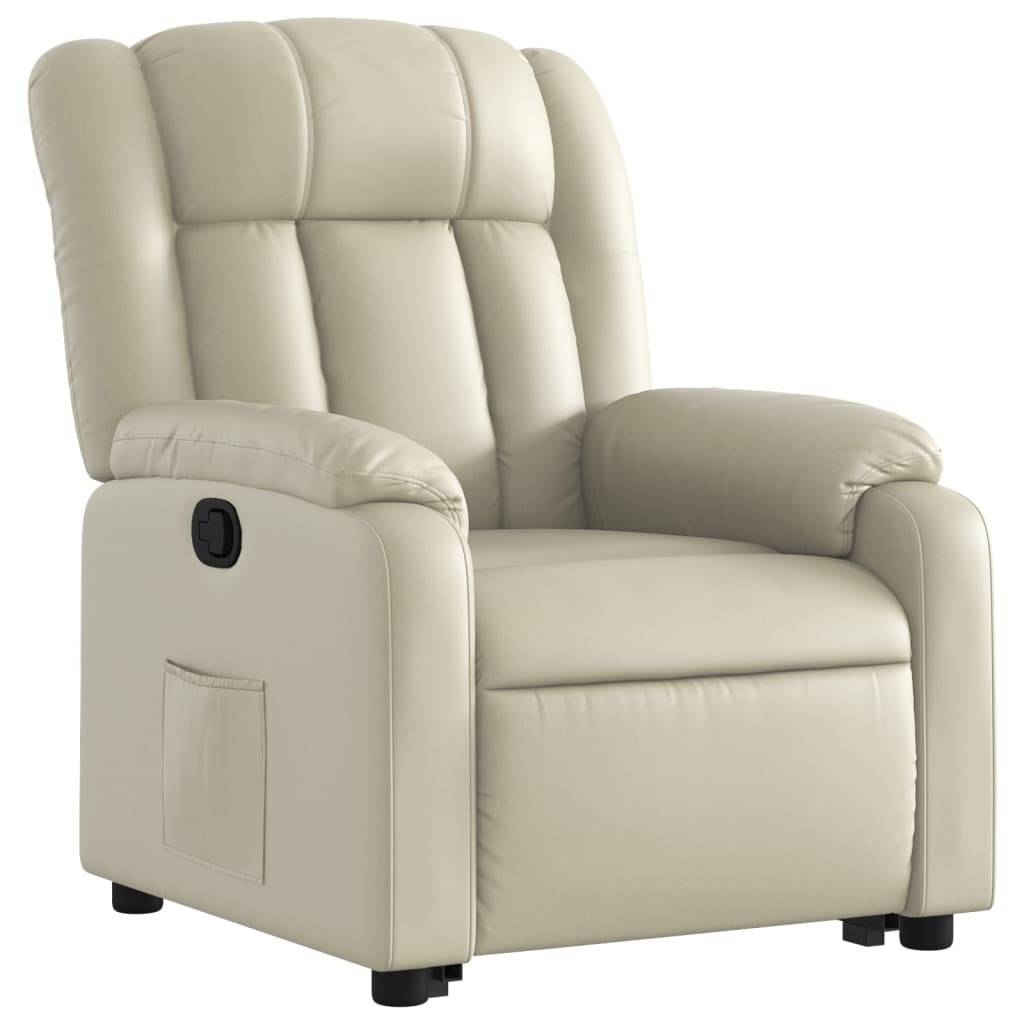 vidaXL Relaxsessel mit Aufstehhilfe Creme Kunstleder