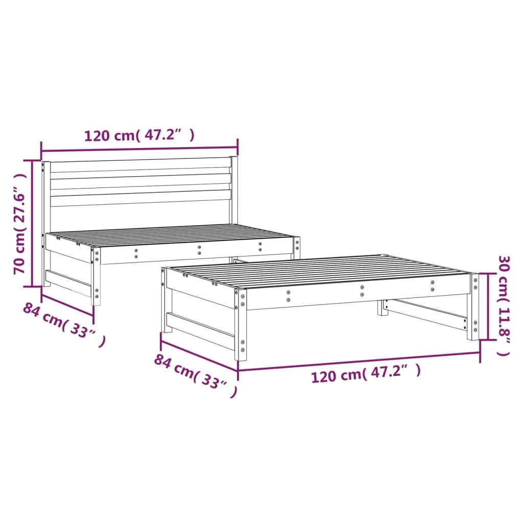 vidaXL 2-tlg. Garten-Lounge-Set Kiefernholz Imprägniert