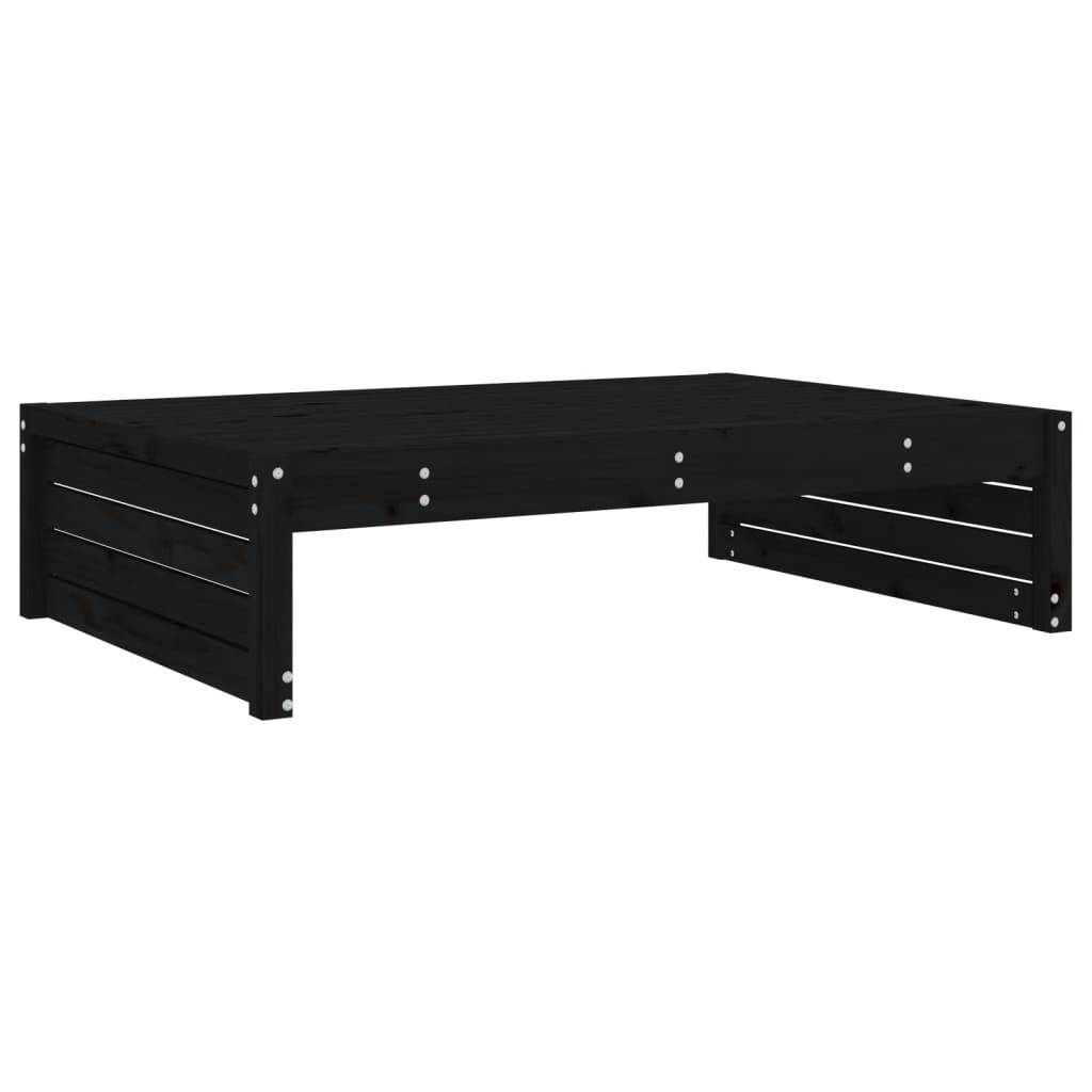 vidaXL Gartenhocker Schwarz 120x80 cm Massivholz Kiefer