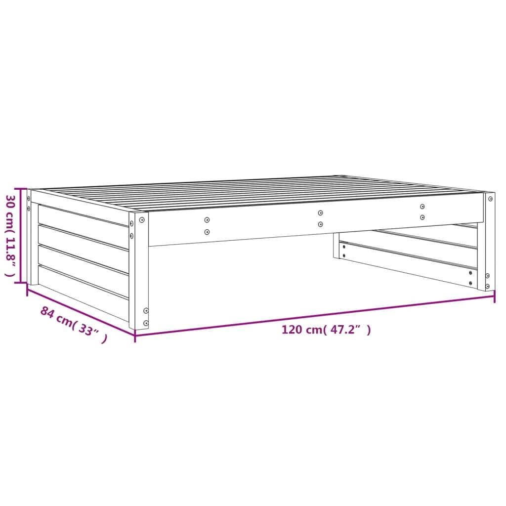 vidaXL Gartenhocker Schwarz 120x80 cm Massivholz Kiefer