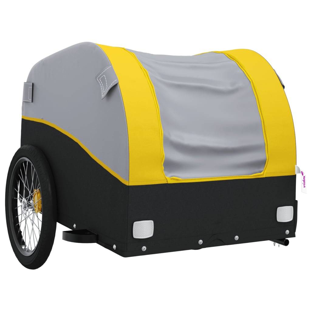vidaXL Fahrradanhänger Schwarz und Gelb 30 kg Eisen
