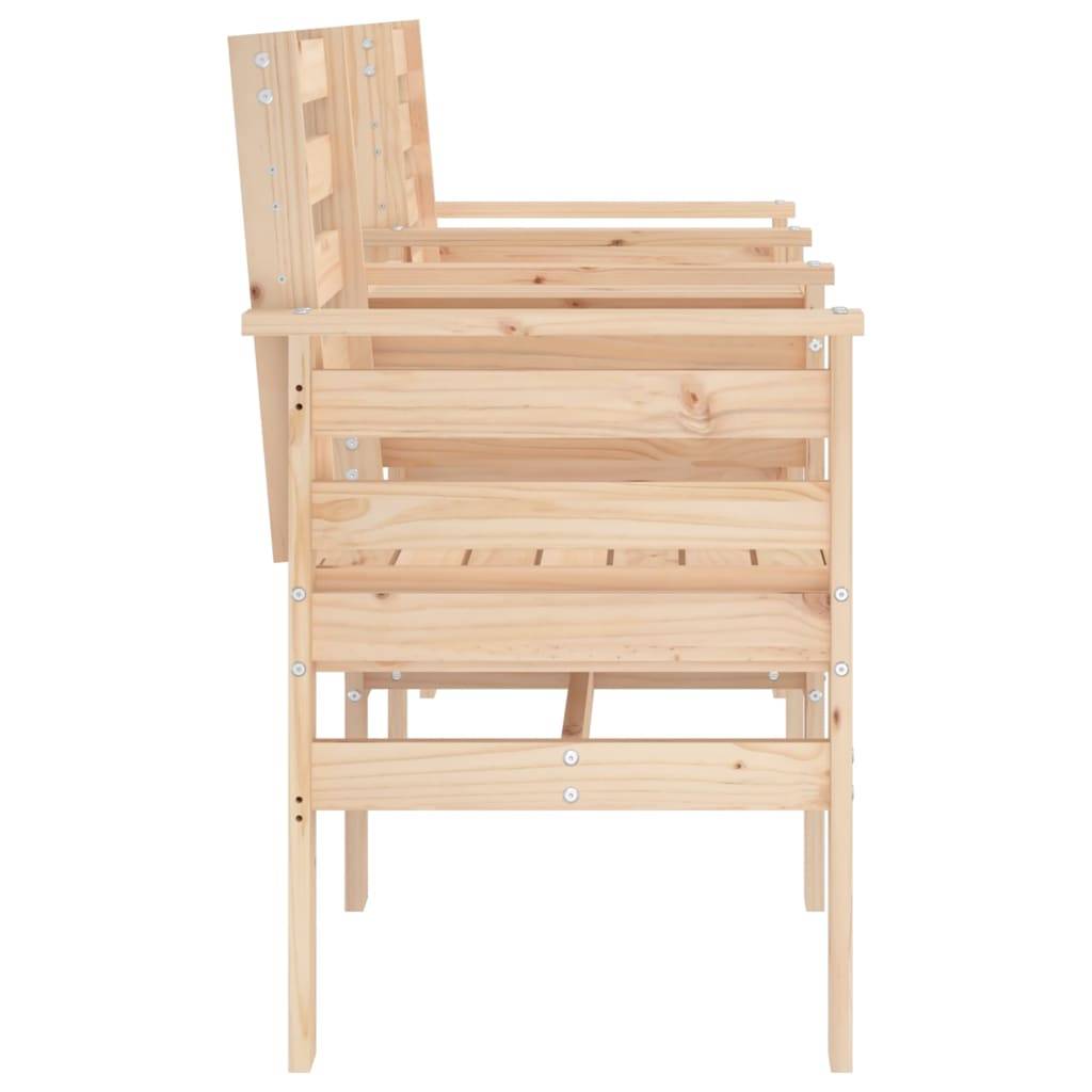 vidaXL Gartenbank mit Tisch 2-Sitzer Massivholz Kiefer