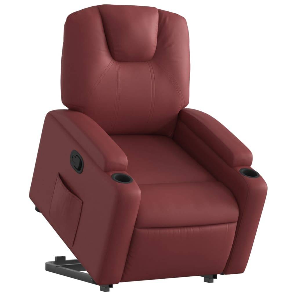 vidaXL Relaxsessel mit Aufstehhilfe Weinrot Kunstleder