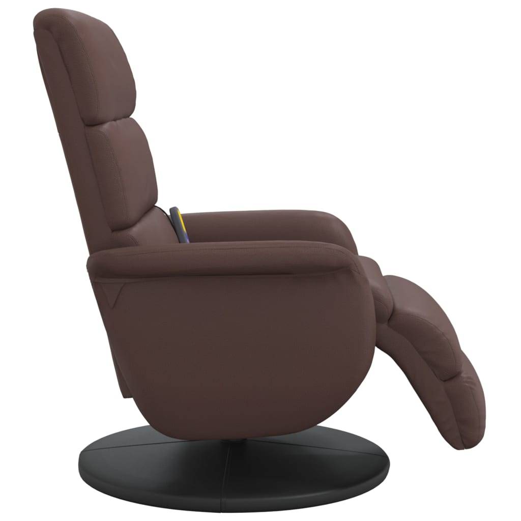 vidaXL Massagesessel mit Fußteil Braun Kunstleder