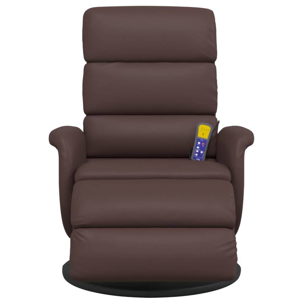 vidaXL Massagesessel mit Fußteil Braun Kunstleder