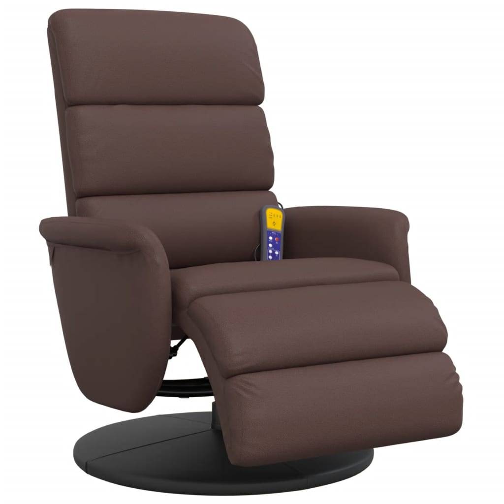 vidaXL Massagesessel mit Fußteil Braun Kunstleder