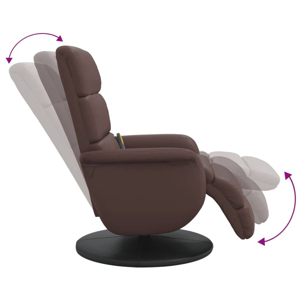 vidaXL Massagesessel mit Fußteil Braun Kunstleder
