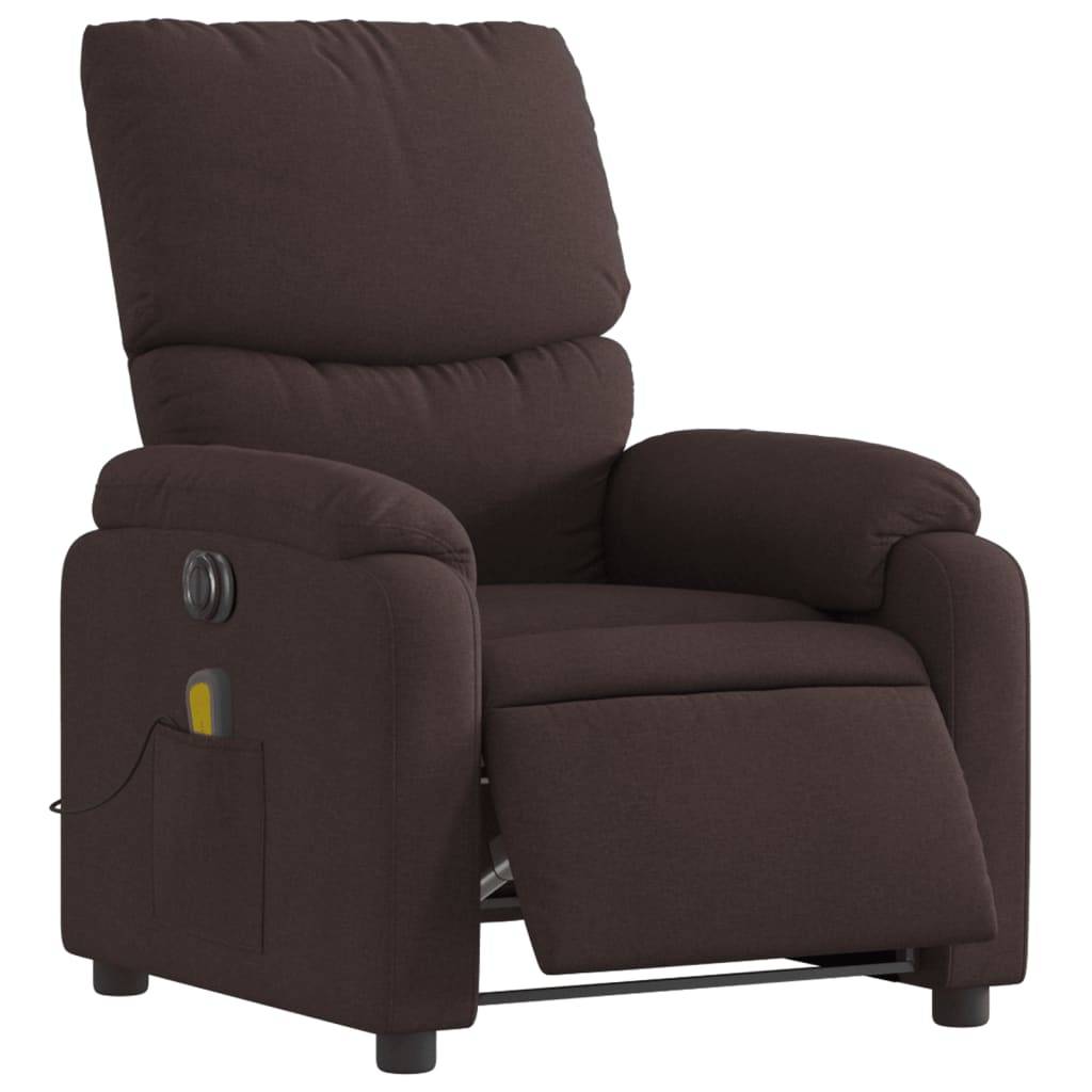vidaXL Massagesessel Elektrisch Dunkelbraun Stoff
